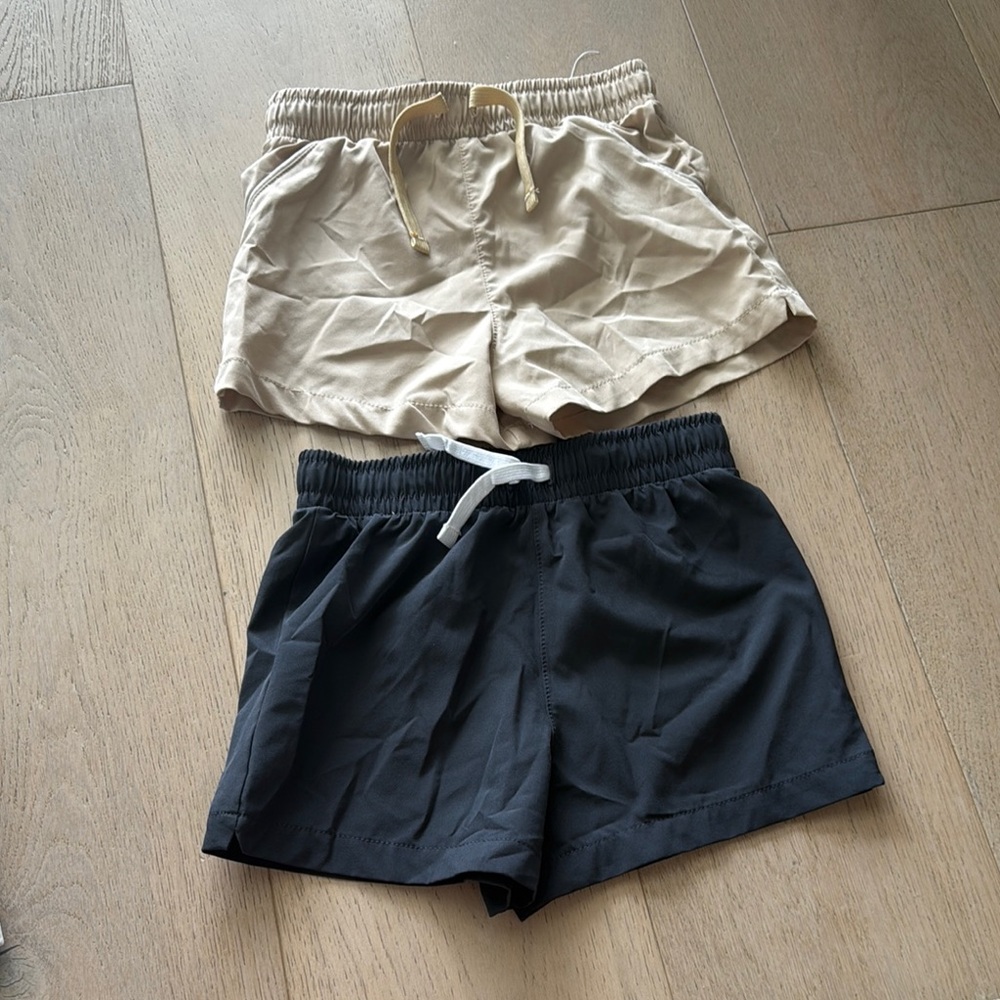 Boys Black and Tan Shorts